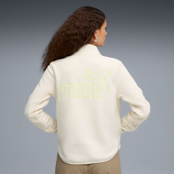 Polar Fleece Women's Fleece Insulated Jacket, CREAM/GREEN, extralarge