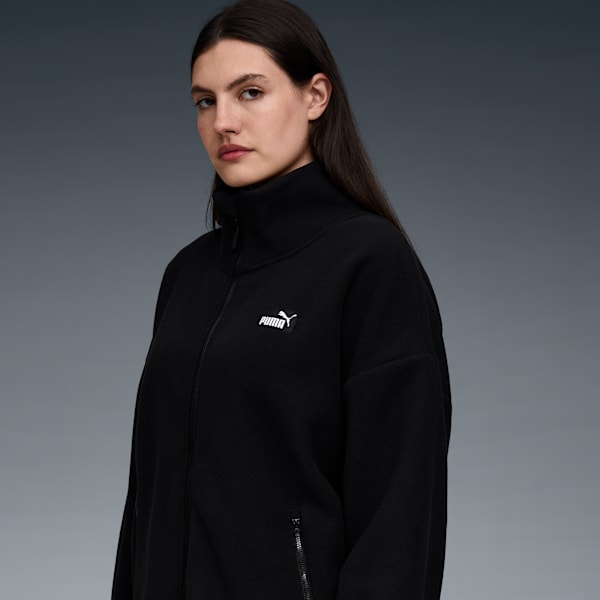 Chamarra de tejido polar para mujer, BLACK, extralarge
