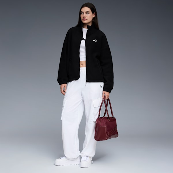 Chamarra de tejido polar para mujer, BLACK, extralarge