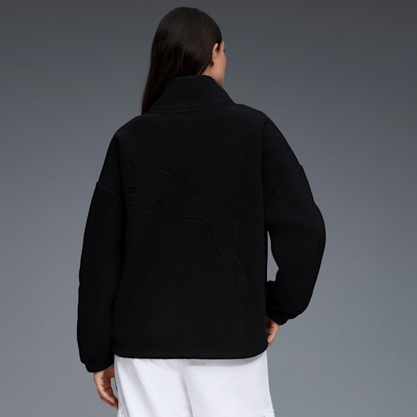 Polar Fleece Women's Fleece Jacket, BLACK, extralarge