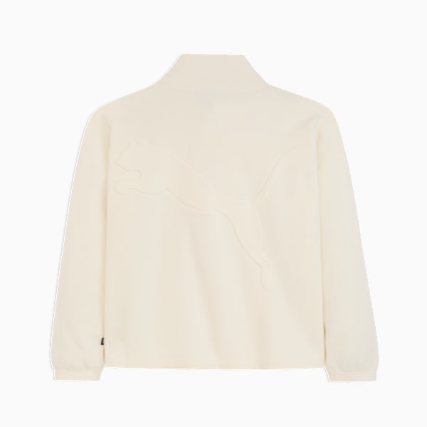 Chamarra de tejido polar para mujer, CREAM/GREEN, extralarge