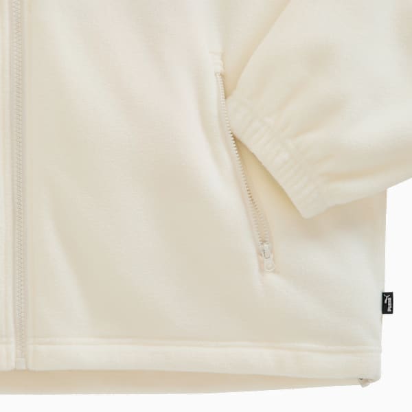 Chamarra de tejido polar para mujer, CREAM/GREEN, extralarge