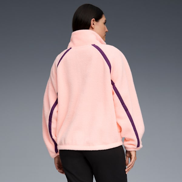 Sherpa Fleece Jacket W/ Wove Women, BRIGHT PINK, extralarge