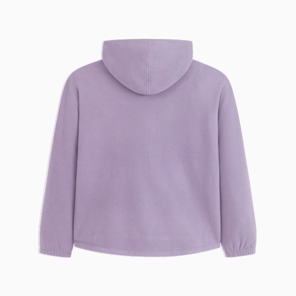 Polar Fleece Hooded Jacket Women, PURPLE/BROWN, extralarge