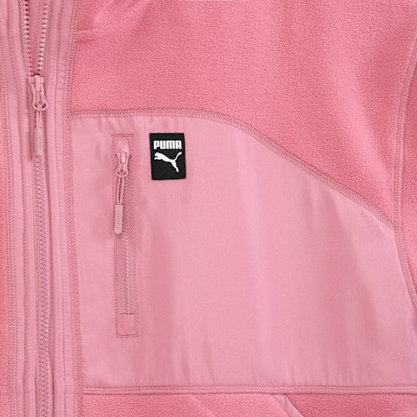 Polar Fleece Hooded Jacket Women, DARK PINK, extralarge