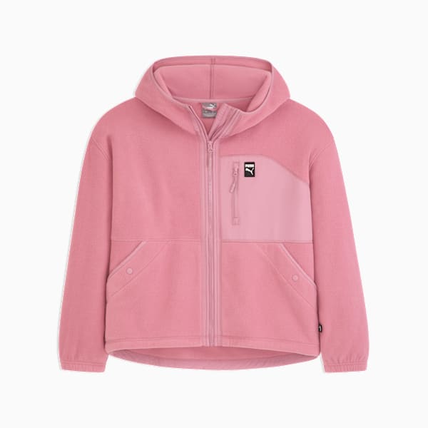 Polar Fleece Hooded Jacket Women, DARK PINK, extralarge