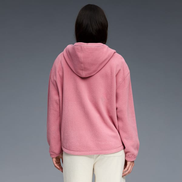 Polar Fleece Hooded Jacket Women, DARK PINK, extralarge