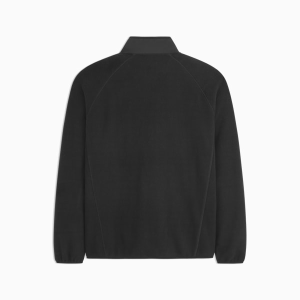 Polar Fleece Jacket With Woven Men, BLACK, extralarge