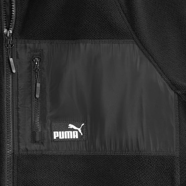 Polar Fleece Hooded Jacket Men, BLACK, extralarge