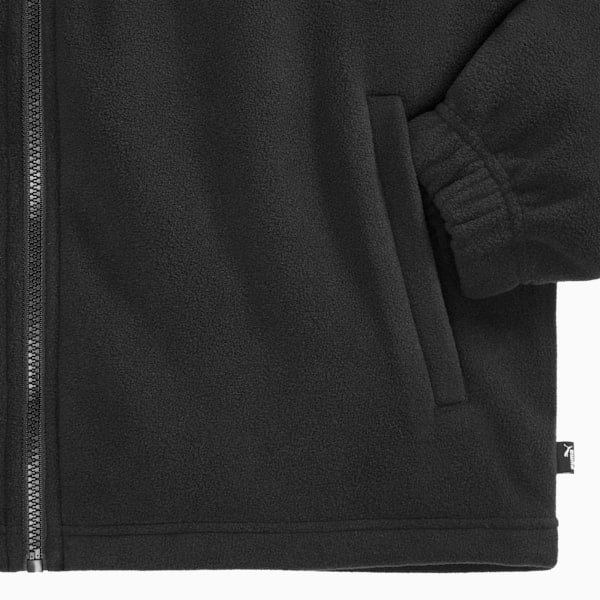 Polar Fleece Hooded Jacket Men, BLACK, extralarge
