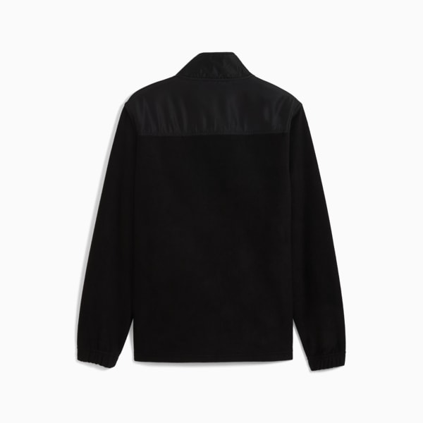 Polar Fleece Jacket W/ Woven Men, BLACK, extralarge