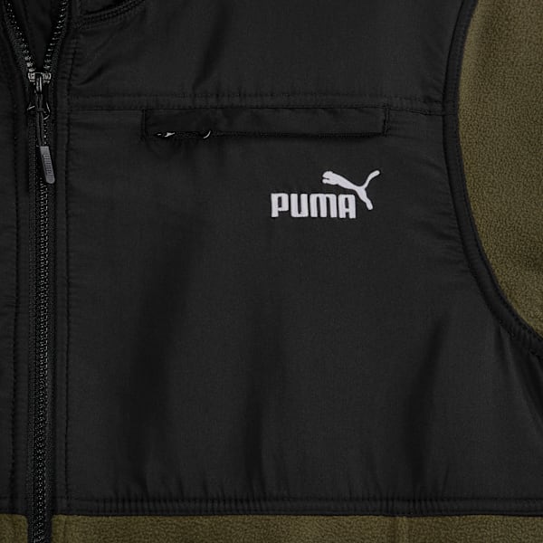Chamarra de tejido polar con trama para Hombre, GREEN/BROWN, extralarge