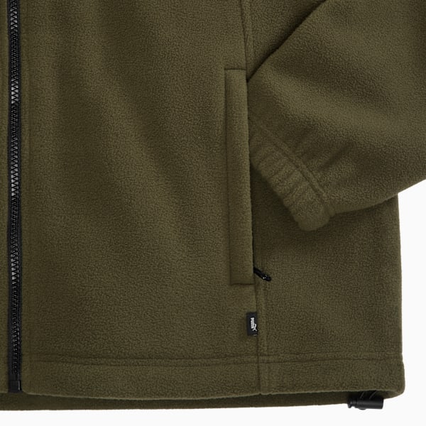 Chamarra de tejido polar con trama para Hombre, GREEN/BROWN, extralarge