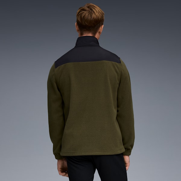 Chamarra de tejido polar con trama para Hombre, GREEN/BROWN, extralarge