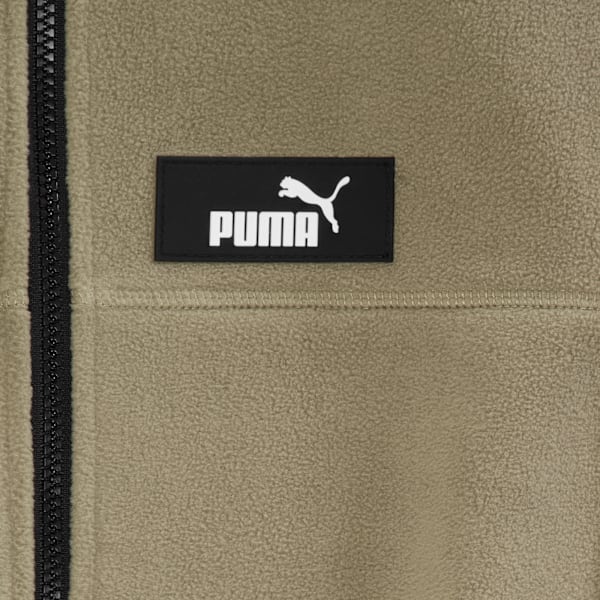 Chamarra de tejido polar con capucha para hombre, LT BROWN, extralarge