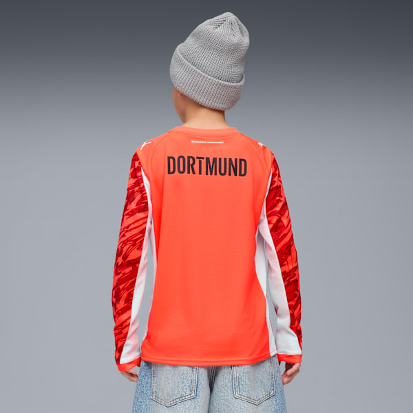 Borussia Dortmund 25/26 Goalkeeper Long Sleeve Jersey Youth, Glowing Red-Silver Mist, extralarge