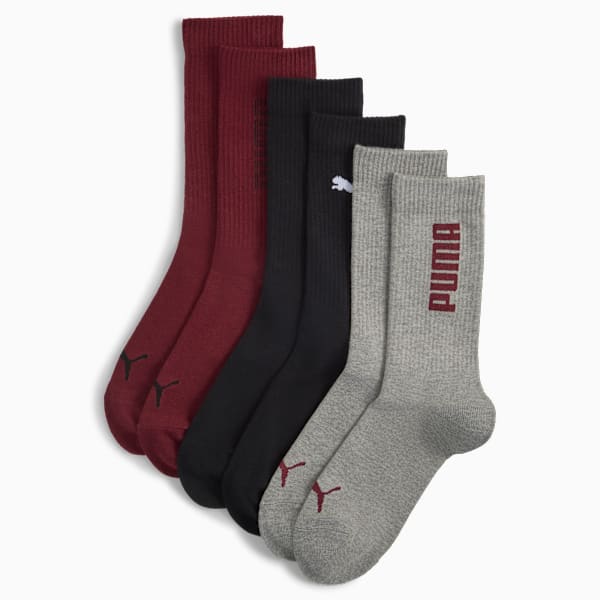 Crew Socks Unisex (3-Pack), red / black, extralarge