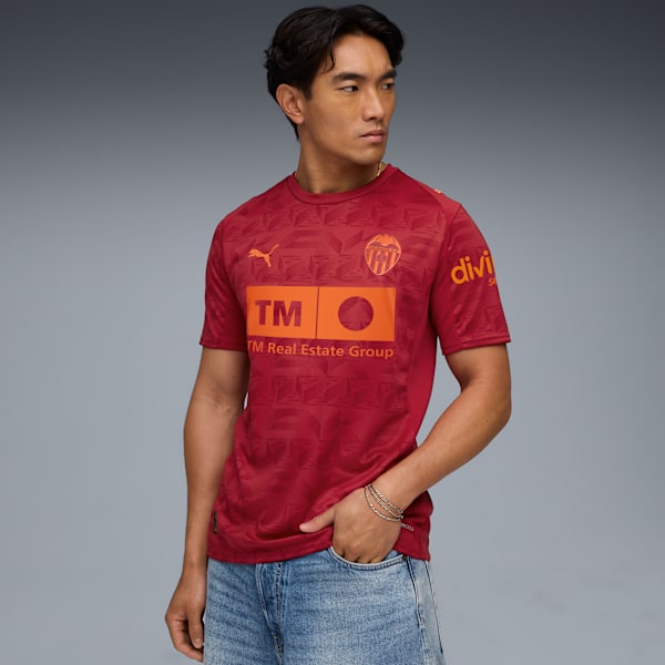 Valencia CF 25/26 Away Jersey Men, Dark Crimson-Dark Earth, extralarge