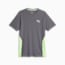 RUN FAVOURITE Short Sleeve Running Tee Men, Cool Dark Gray-Speed Green, small-THA