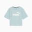 Essentials Logo Cropped Tee Women, Turquoise Surf, small-THA