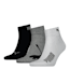 PUMA Unisex Quarter Socks 3 Pack, white / grey / black, small-PHL