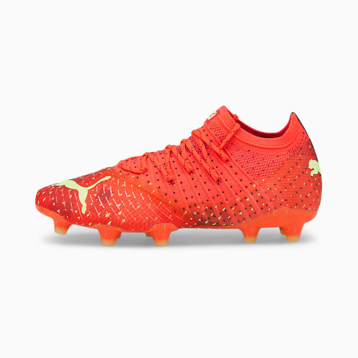 FUTURE 1.4 FG/AG Football Boots Women, Fiery Coral-Fizzy Light-Puma Black-Salmon