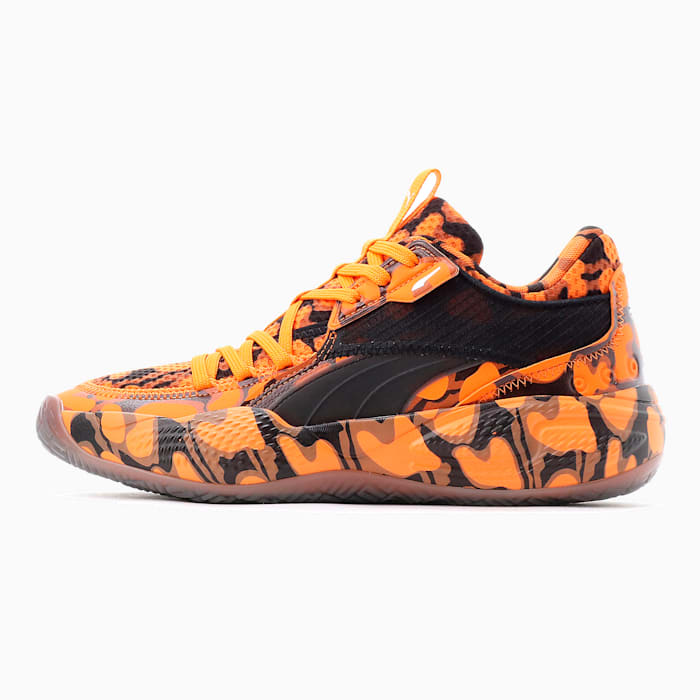 High Court Court Rider Maverick Women's Basketball Shoes, Vibrant Orange-Puma Black