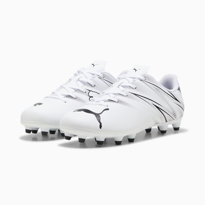 Tacos de futbol ATTACANTO FG AG para adolescentes en Talla 17.5 en Blanco PUMA