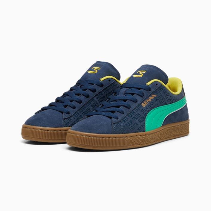 Navy and yellow sneakers discount