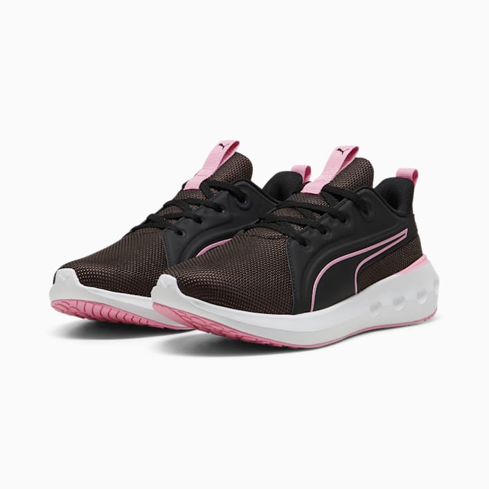 Puma soft foam black and pink top