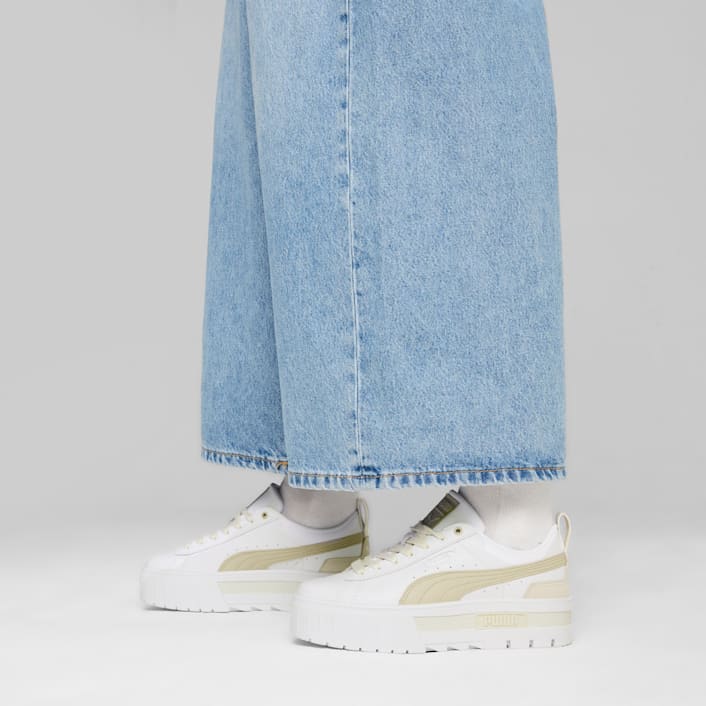 Puma suede platform trace whisper white gold animal on sale