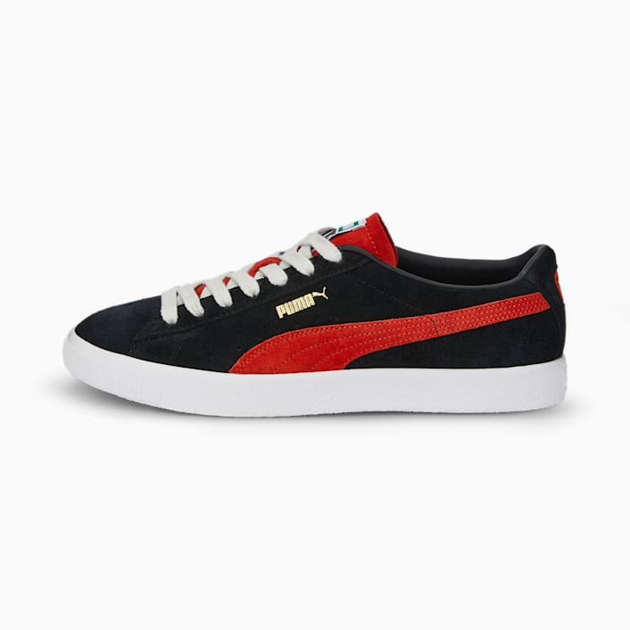 Puma suede classic black red sales