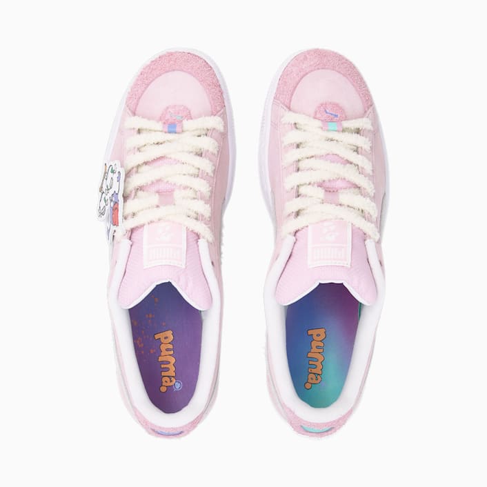 Pink suede pumas men's store