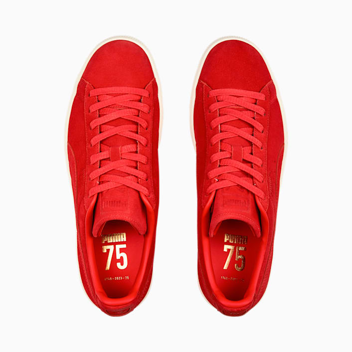 Red suede puma new arrivals slides