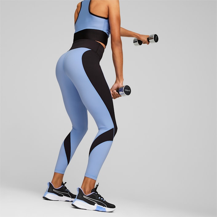 LA7 Calve Mesh Pocket Legging for Women for Gyming, Cycling, Yoga, Workout,  Large/X-Large, Blue Denim 