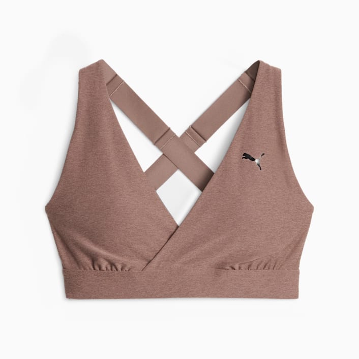 Buy Puma Mid Impact Yogini Cross Over Women Beige Sports Bra online