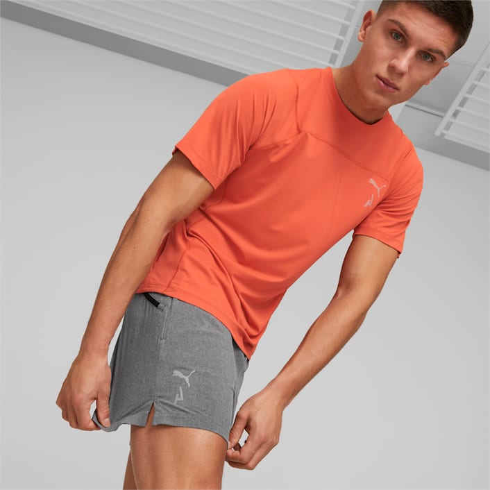 Puma track shorts orange on sale