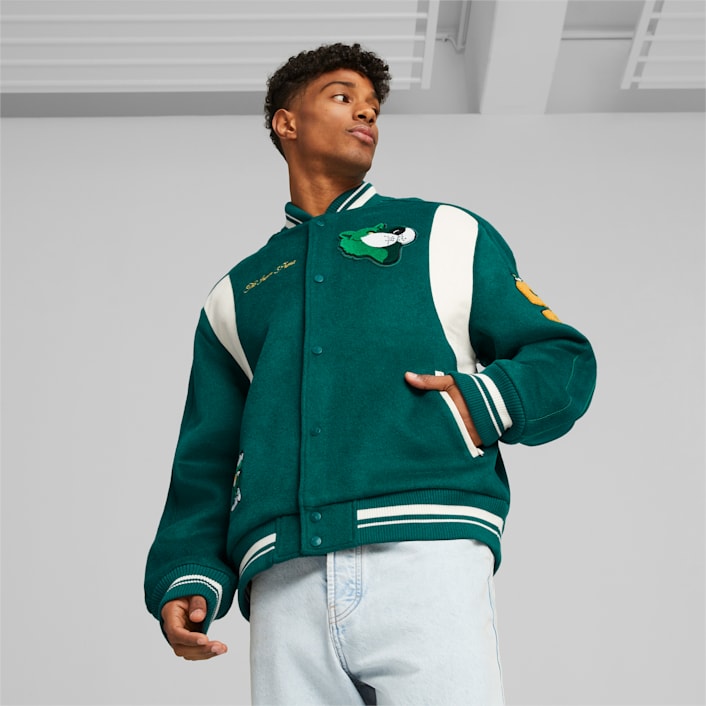 PUMA The Mascot T7 College Jacket Ever in Green for Men