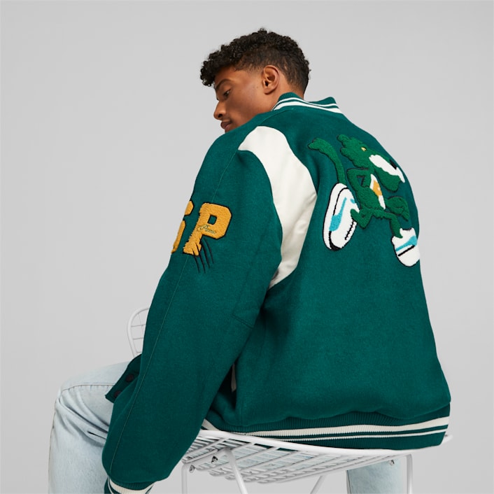 PUMA The Mascot T7 College Jacket Ever in Green for Men