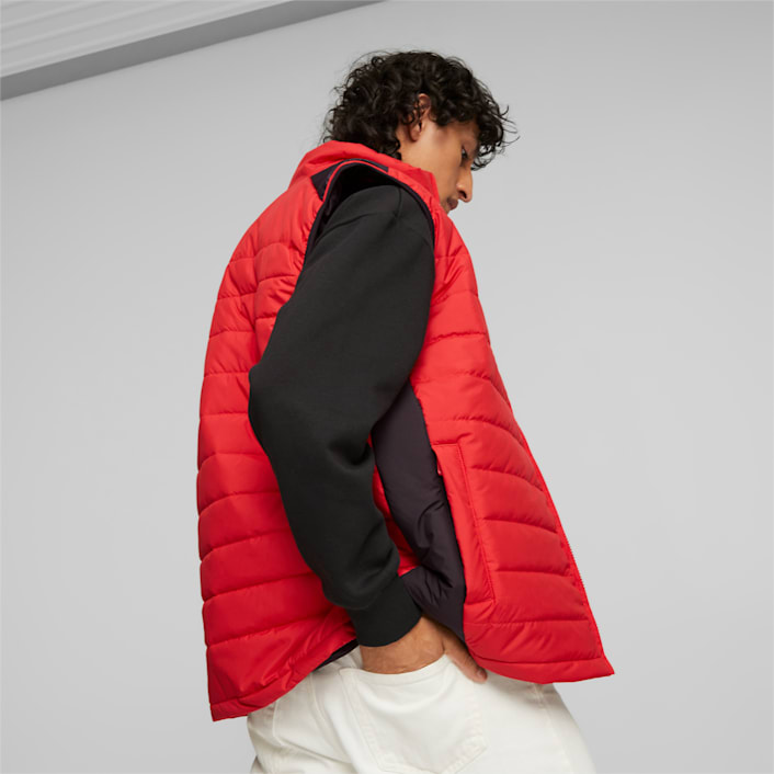 Mens red bubble shop vest