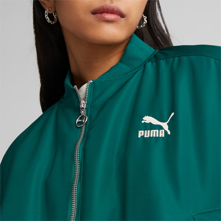 Puma satin bomber jacket best sale