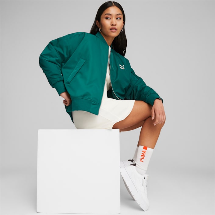 Puma green bomber top jacket