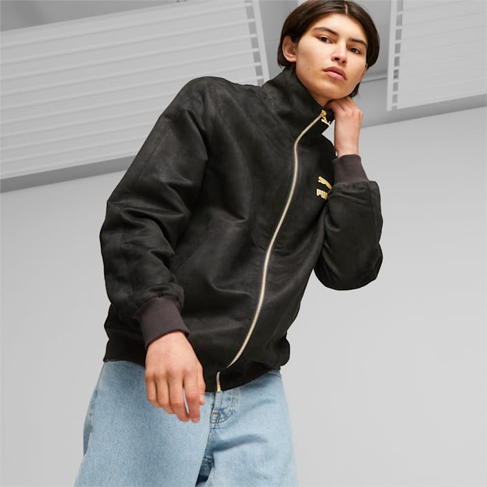 Suede track jacket sales