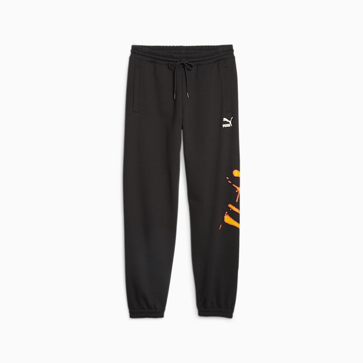 Black and white puma sweatpants discount