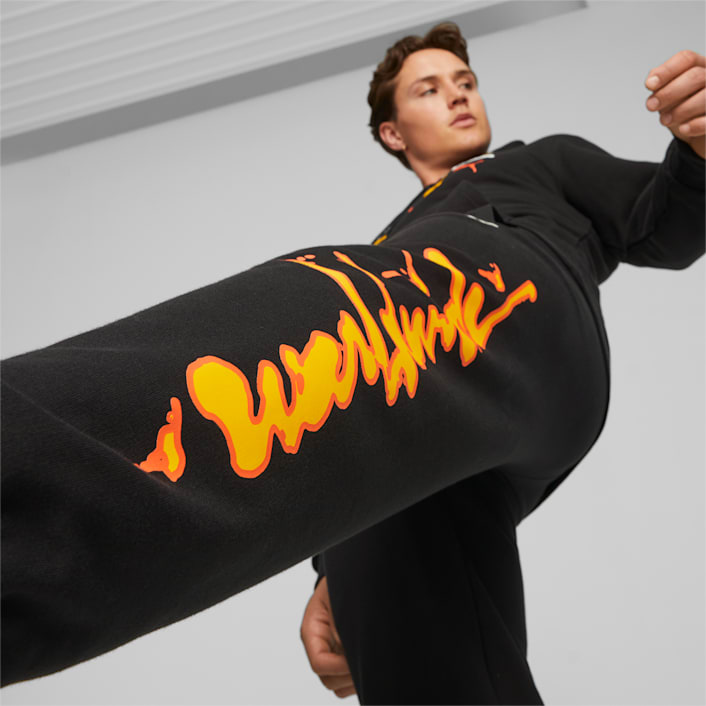 Orange deals puma sweatpants