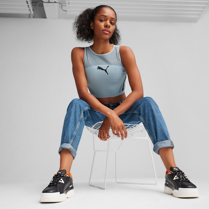 Puma Sujetador Deportivo Dare To Crop Gris XS Mujer