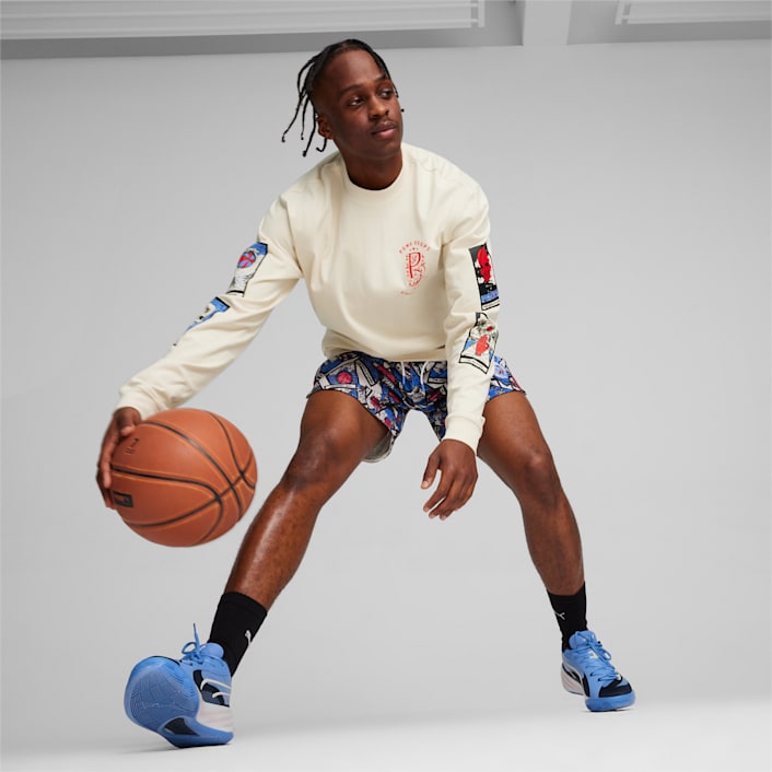 Shorts de basquetbol para hombre In Your Cards en Talla Mediano en Blanco PUMA