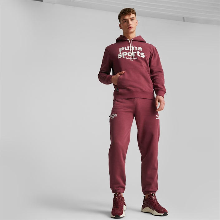 Maroon puma tracksuit mens top
