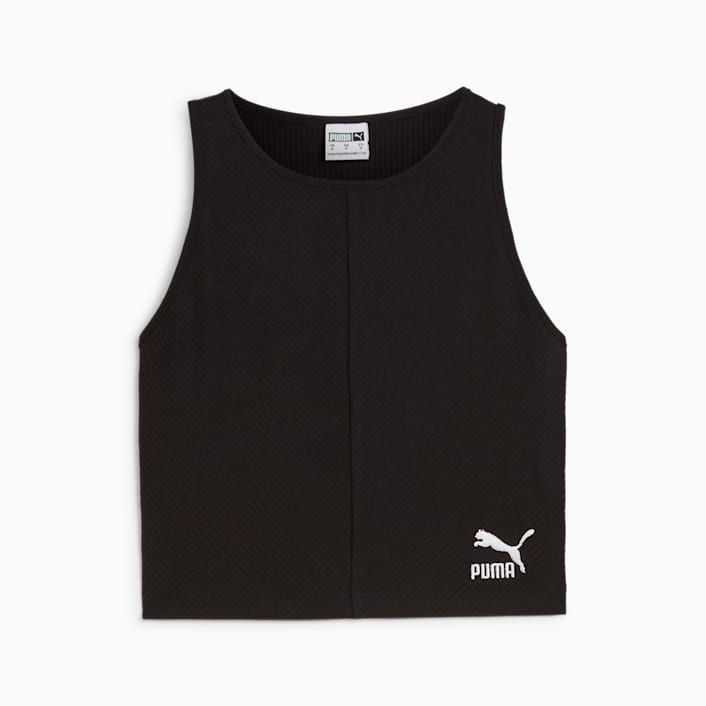 Crop Top Mujer CLASSICS en Talla XS en Negro PUMA