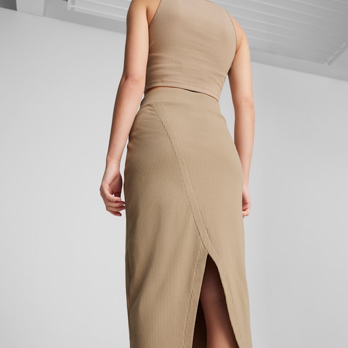 CLASSICS Ribbed Midi Skirt Women Dresses Skirts PUMA